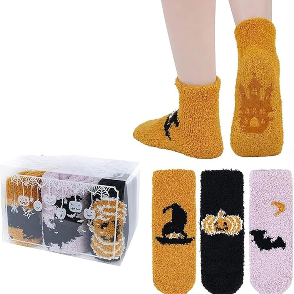 Warm Fuzzy Socks with Grips Grippy Hospital Socks-Gripper Slipper No Slip Anti S